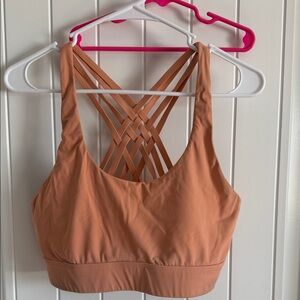 Crisscross Back Sports Bra in Coral